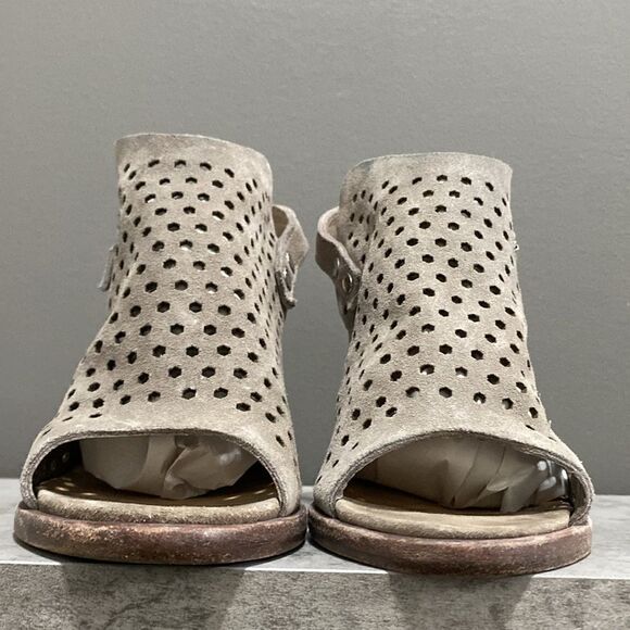 Rag & Bone Wyatt Taupe Perforated Open Toe Booties Size 39 US 9 - Picture 6 of 16